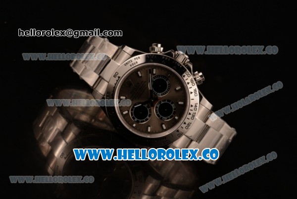 Rolex Daytona Chrono Clone Rolex 4130 Automatic Steel Case with Gray Dial and Steel Bracelet (EF) - Click Image to Close