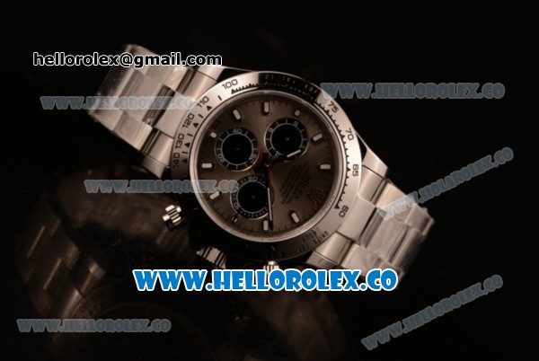 Rolex Daytona Chrono Clone Rolex 4130 Automatic Steel Case with Gray Dial and Steel Bracelet (EF) - Click Image to Close