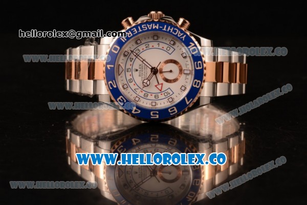 Rolex Yacht-Master II Chronograph Swiss Valjoux 7750 Automatic Two Tone Case with White Dial and Two Tone Bracelet - (BP) - Click Image to Close