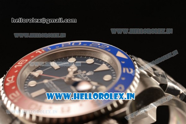 Rolex GMT-Master II Swiss ETA 2836 Automatic Steel Case Blue Dial With Dots Markers Steel Bracelet - 1:1 Original - Click Image to Close