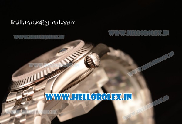 Rolex Datejust 37mm Swiss ETA 2836 Automatic Steel Case with Jubilee Steel Bezel White Dial Stick Steel Bracelet - Click Image to Close