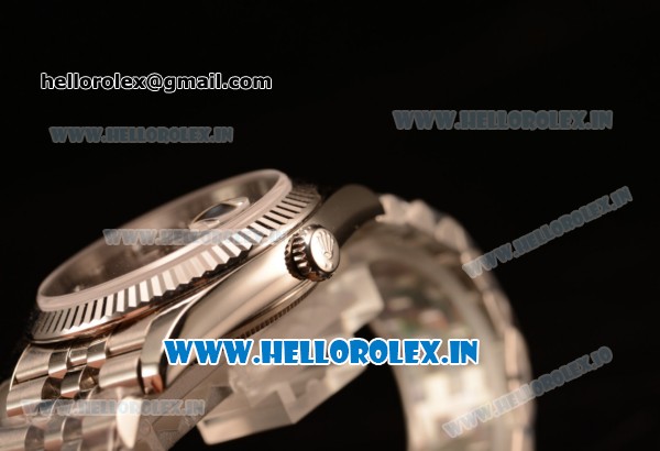 Rolex Datejust 37mm Swiss ETA 2836 Automatic Steel Case with Jubilee Steel Bezel Grey Dial Diamonds Steel Bracelet - Click Image to Close