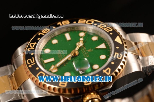 Rolex GMT-Master II Swiss ETA 2836 Automatic Two Tone Yellow Gold Case With Ceramic Bezel Black Dial 116718LN K - Click Image to Close