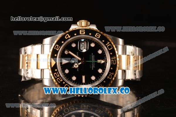 Rolex GMT-Master II New Release Black Bezel Two Tone YG With Original Functional Movement Steel Case 116713LN - Click Image to Close