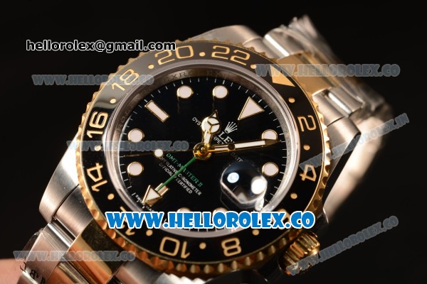 Rolex GMT-Master II New Release Black Bezel Two Tone YG With Original Functional Movement Steel Case 116713LN - Click Image to Close