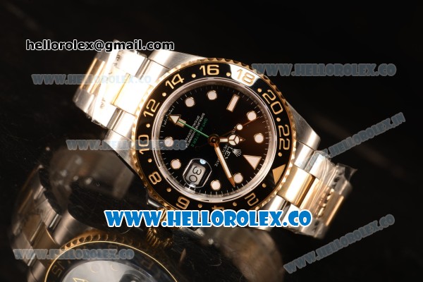 Rolex GMT-Master II New Release Black Bezel Two Tone YG With Original Functional Movement Steel Case 116713LN - Click Image to Close