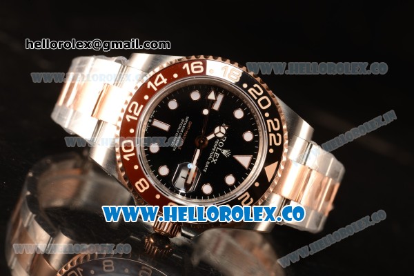 Rolex GMT-Master II New Release Black Bezel Two Tone RG With Original Functional Movement Steel Case 126711CHNR bk - Click Image to Close