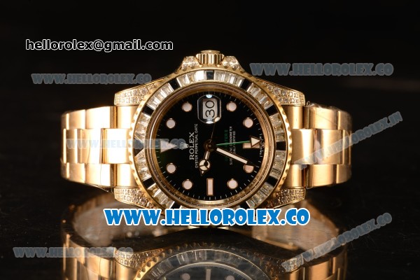 Rolex GMT-Master II Diamond Bezel With Original Functional Movement YG Case 116758SANR - Click Image to Close