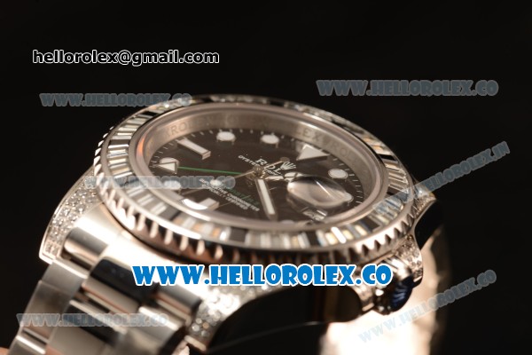 Rolex GMT-Master II All Diamond Black Bezel Automatic (Correct Hand Stack) 116759SANR - Click Image to Close