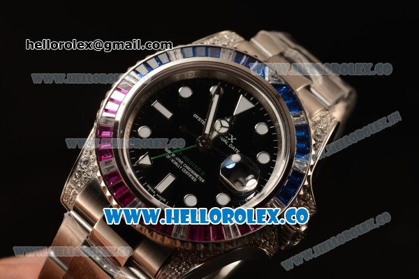 Rolex GMT-Master II All Diamond Red/Blue Bezel Automatic (Correct Hand Stack) 116759SARU - Click Image to Close