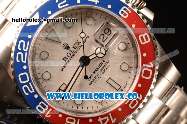Rolex GMT-Master II Ceramic Red/Blue Bezel Automatic Meteorite (Correct Hand Stack) 126719BLRO mt - Click Image to Close