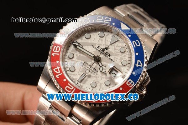 Rolex GMT-Master II Ceramic Red/Blue Bezel Automatic Meteorite (Correct Hand Stack) 126719BLRO mt - Click Image to Close
