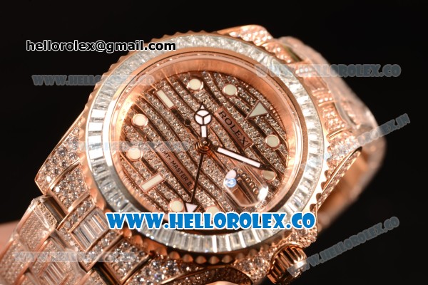 Rolex GMT Master II All Diamond With Swiss ETA 2836 Automatic Rose Gold 116769TRRR - Click Image to Close