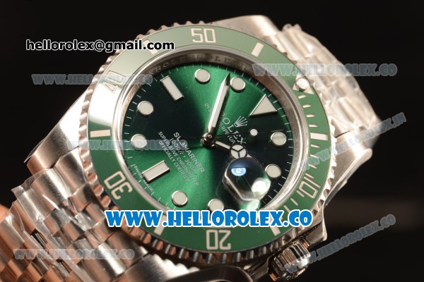 Rolex Submariner Green Ceramic Bezel With Green Dial All Steel With ETA 2836 EW - Click Image to Close
