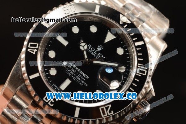 Rolex Submariner Black Ceramic Bezel With Black Dial All Steel With ETA 2836 EW - Click Image to Close