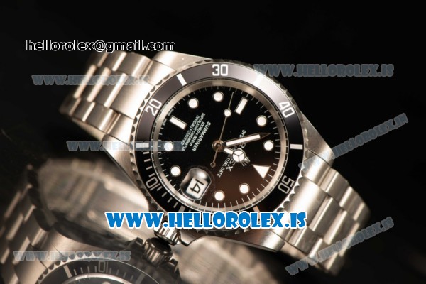 Rolex Submariner Steel Case With 2813 Automatic Movement Black Dial With Green Bezel - Click Image to Close