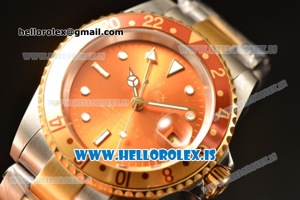 Rolex GMT-Master Vintage Brown Dial With Brown Bezel 2813 Auto Two Tone Jubilee Strap - Click Image to Close