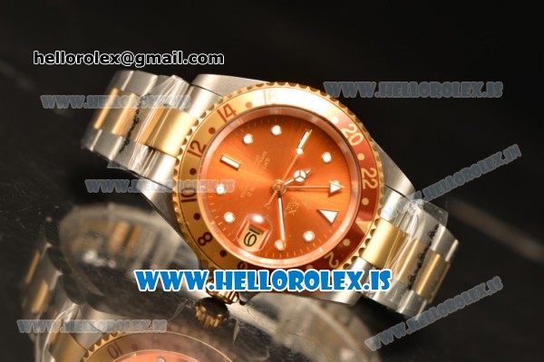 Rolex GMT-Master Vintage Brown Dial With Brown Bezel 2813 Auto Two Tone Jubilee Strap - Click Image to Close