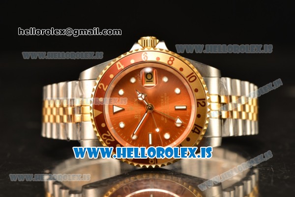 Rolex GMT-Master Vintage Brown Dial With Brown Bezel 2813 Auto Two Tone Jubilee Strap - Click Image to Close