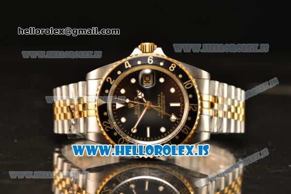 Rolex GMT-Master Vintage Black Dial With Black Bezel 2813 Auto Two Tone Jubilee - Click Image to Close