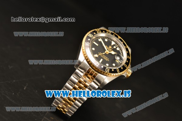 Rolex GMT-Master Vintage Black Dial With Black Bezel 2813 Auto Two Tone Jubilee - Click Image to Close