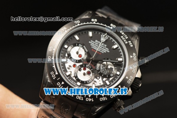 Rolex Daytona OS20 Chronograph Quartz Black Dial All Black PVD Case - Click Image to Close