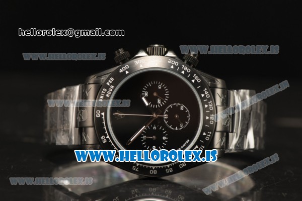 Rolex Daytona OS20 Chronograph Quartz Full Black Dial All Black PVD Case - Click Image to Close