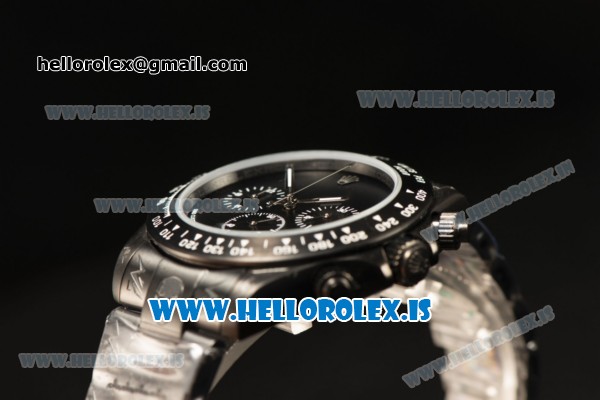 Rolex Daytona OS20 Chronograph Quartz Full Black Dial All Black PVD Case - Click Image to Close