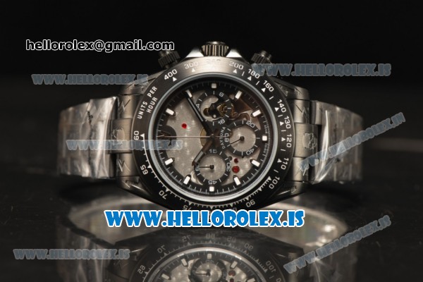 Rolex Daytona OS20 Chronograph Quartz Skeleton Dial All Black PVD Case - Click Image to Close