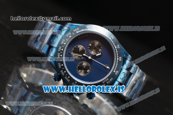 Rolex Daytona OS20 Chronograph Quartz All Blue Dial All Blue PVD Case - Click Image to Close