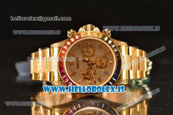 Rolex Daytona Rainbow EF Clone Rolex 4130 All Diamond Dial (EF) - Click Image to Close