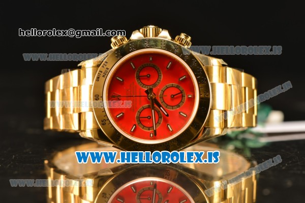 Rolex Daytona All Yellow Gold With Rolex 4130 Chrono Red Dial(EF) - Click Image to Close