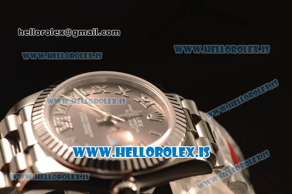Rolex Datejust 31 Steel 2836 Auto With Steel Bracelet Grey Dial Roman Diamond - Click Image to Close