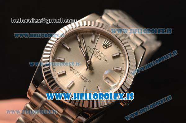 Rolex Datejust 31 Steel 2836 Auto With Steel Bracelet Sliver Dial Stick - Click Image to Close