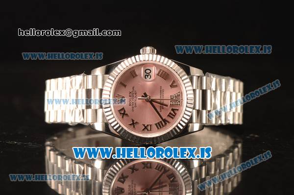 Rolex Datejust 31 Steel 2836 Auto With Steel Bracelet Pink Dial Roman Diamond - Click Image to Close