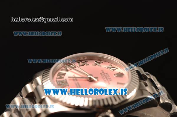 Rolex Datejust 31 Steel 2836 Auto With Steel Bracelet Pink Dial Roman Diamond - Click Image to Close