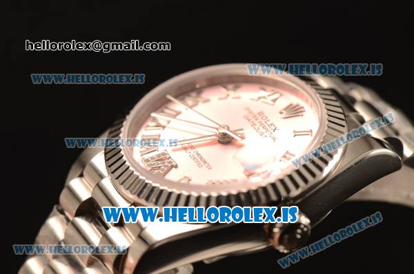 Rolex Datejust 31 Steel 2836 Auto With Steel Bracelet Pink Dial Roman Diamond - Click Image to Close