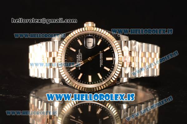 Rolex Datejust 41 Two Tone 3235 Auto With Steel Bracelet Black Dial Stick - Click Image to Close