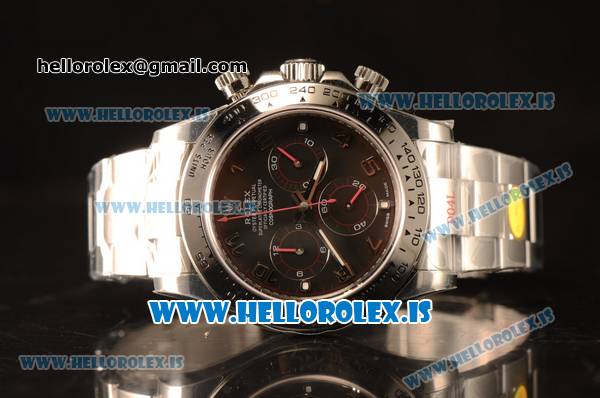 Rolex Daytona 904 Steel Rolex 4130 Auto Best Edition 1:1 Clone Black Dial Numberal 116509BKAO - Click Image to Close