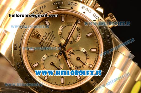 Rolex Daytona Yellow Gold Rolex 4130 Auto Best Edition 1:1 Clone Gold Dial 116508 - Click Image to Close