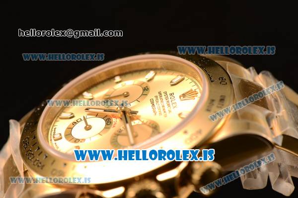Rolex Daytona Yellow Gold Rolex 4130 Auto Best Edition 1:1 Clone Gold Dial 116508 - Click Image to Close