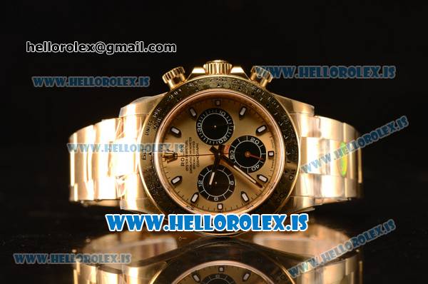 Rolex Daytona Yellow Gold Rolex 4130 Auto Best Edition 1:1 Clone Gold Dial 116518 - Click Image to Close