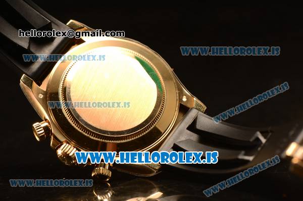 Rolex Daytona Yellow Gold Rolex 4130 Auto Rubber Best Edition 1:1 Clone Black Dial 116518LN - Click Image to Close