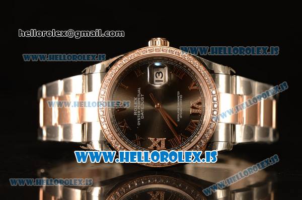 Rolex Datejust Grey Dial With Diamond Bezel Two Tone Rolex 3255 - Click Image to Close