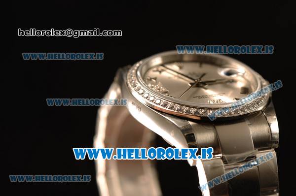 Rolex Datejust Grey Dial With Diamond Bezel Steel Rolex 3255 - Click Image to Close