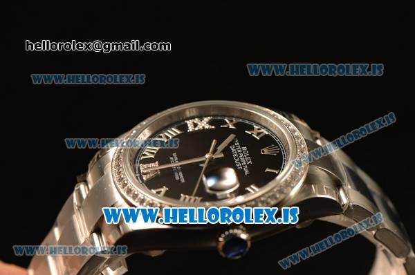 Rolex Datejust Black Dial With Diamond Bezel Steel Rolex 3255 - Click Image to Close