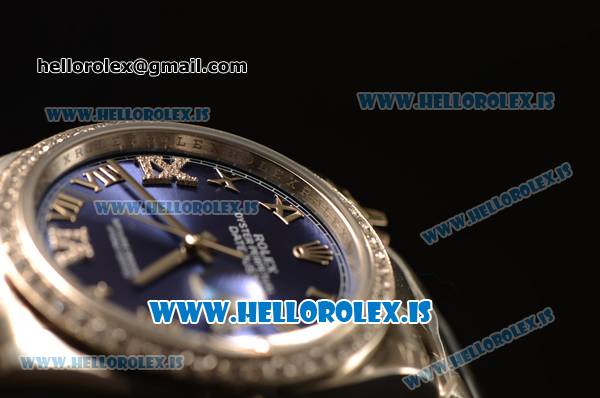 Rolex Datejust Blue Dial With Diamond Bezel Steel Rolex 3255 - Click Image to Close