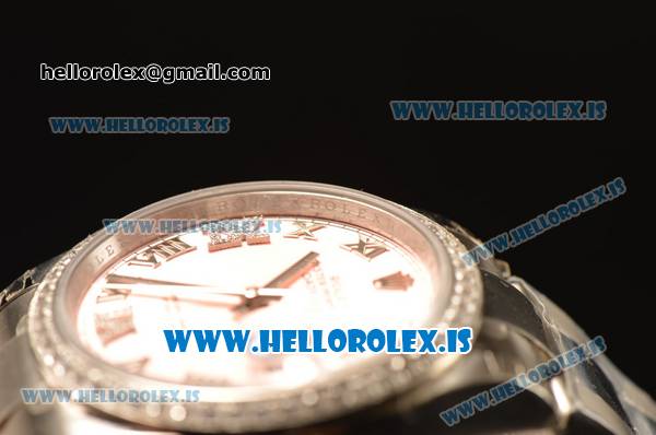 Rolex Datejust Pink Dial With Diamond Bezel Steel Rolex 3255 - Click Image to Close