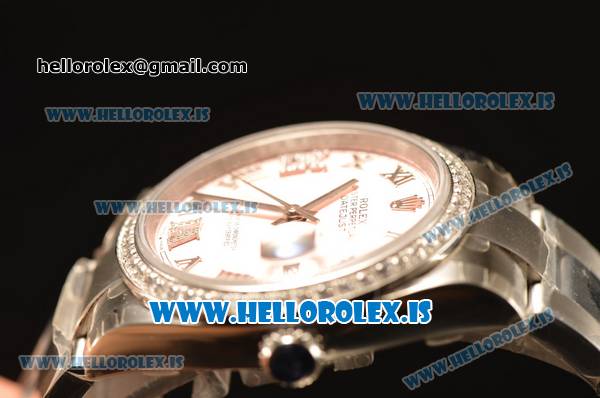 Rolex Datejust Pink Dial With Diamond Bezel Steel Rolex 3255 - Click Image to Close