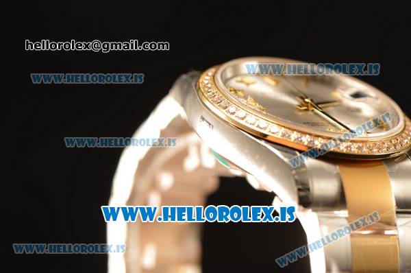 Rolex Datejust Grey Dial With Diamond Bezel Two Tone YG/SS Rolex 3255 - Click Image to Close